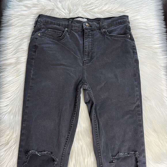 Free People Black Ripped Knee Skinny Jeans - Picture 3 of 6